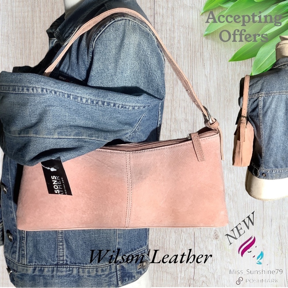 Wilson Leather NEW - smooth leather in blush pink small shoulder bag